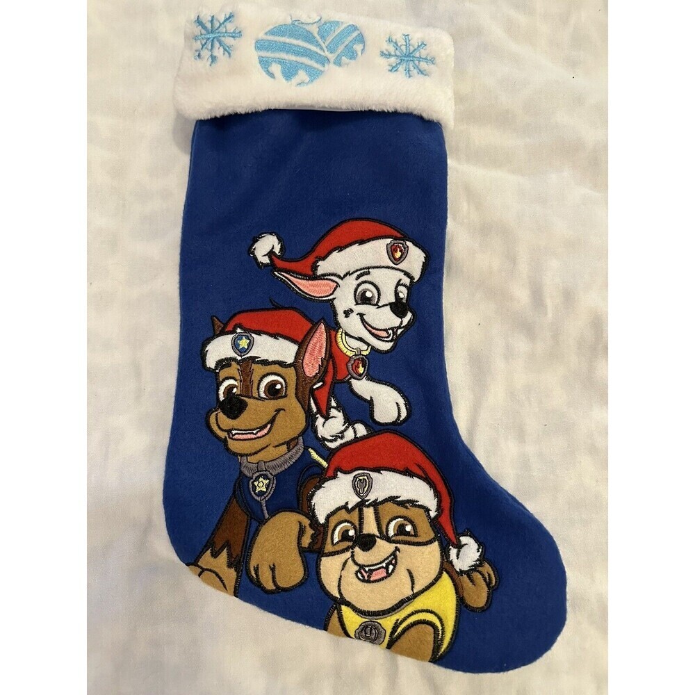 Paw Patrol Christmas Stocking Let's Snow! 17" Blue Dogs